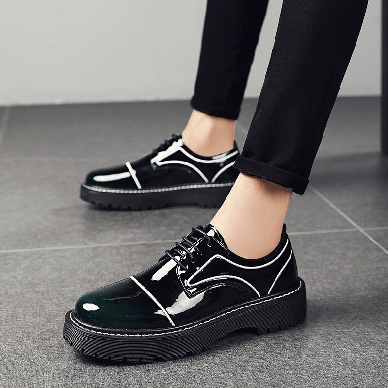 Fashion Oxfords PU Leather Shoes For Men / Casual Male Thick Bottom Footwear