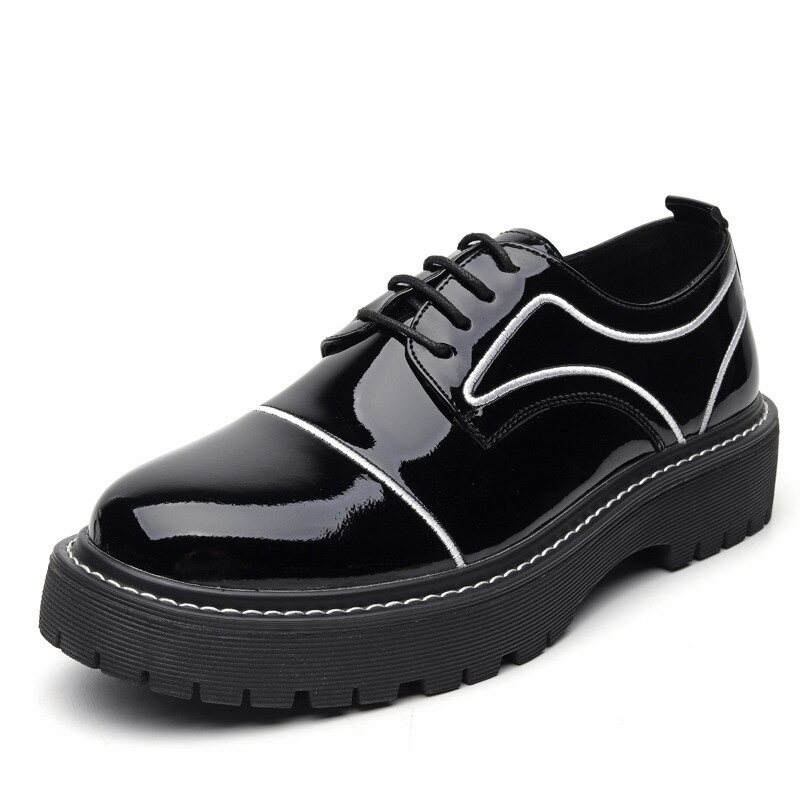 Fashion Oxfords PU Leather Shoes For Men / Casual Male Thick Bottom Footwear