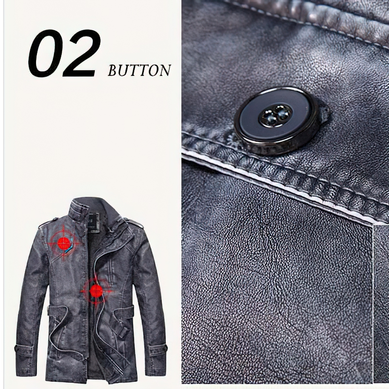 Fashion PU Leather Jacket For Men With Waist Belt / Casual Streetwear