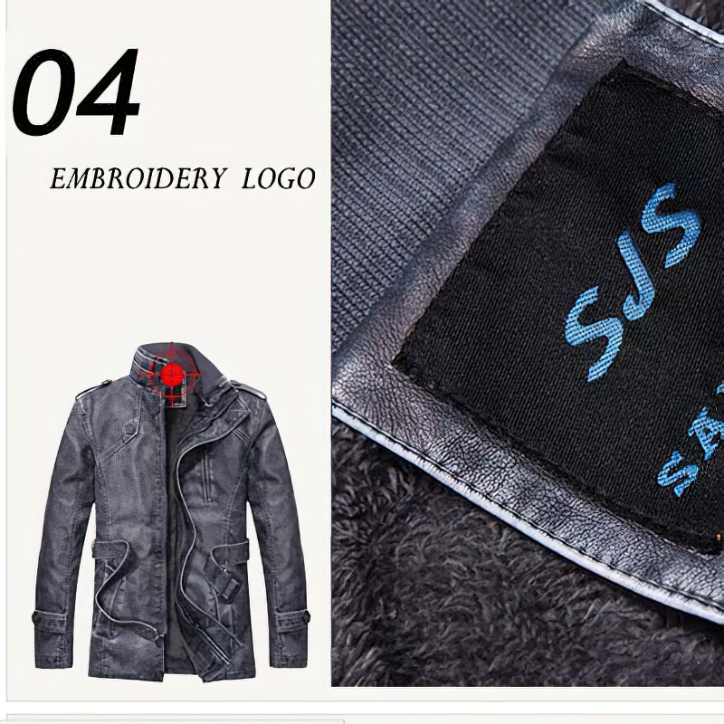 Fashion PU Leather Jacket For Men With Waist Belt / Casual Streetwear