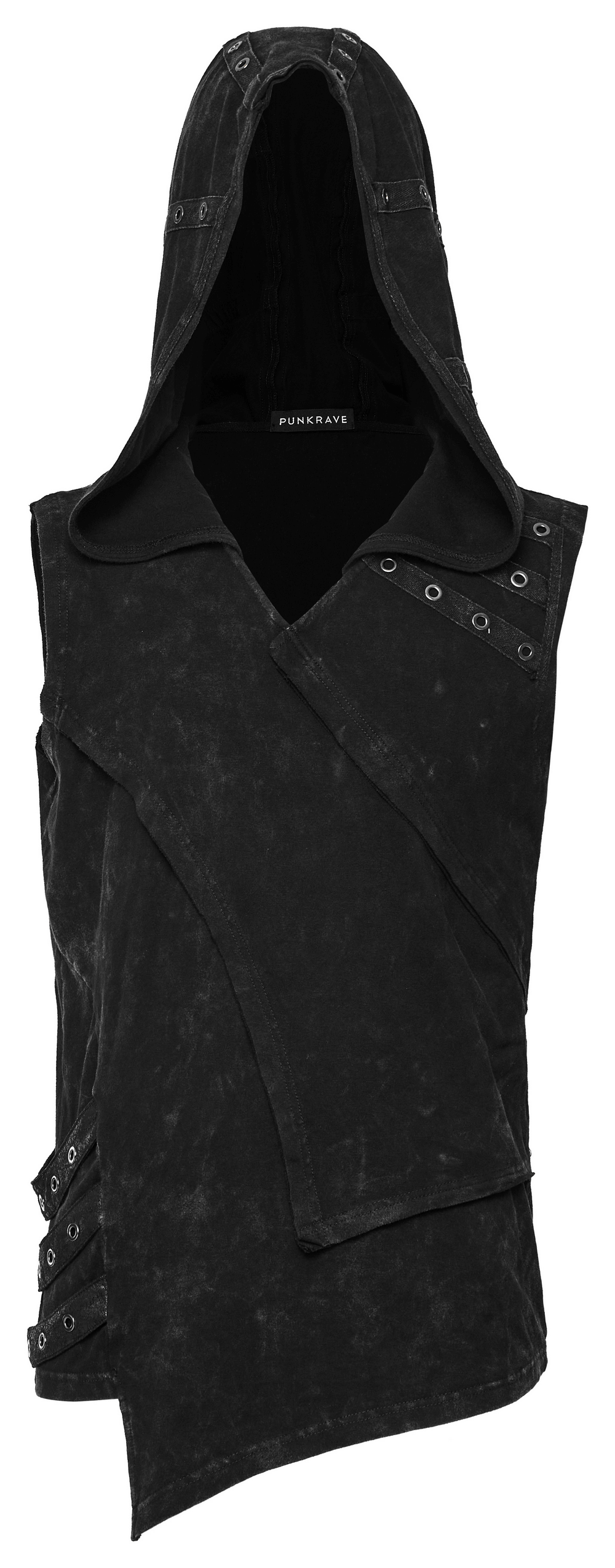Fashion Punk Rave Men's Elio Distressed Hooded Vest