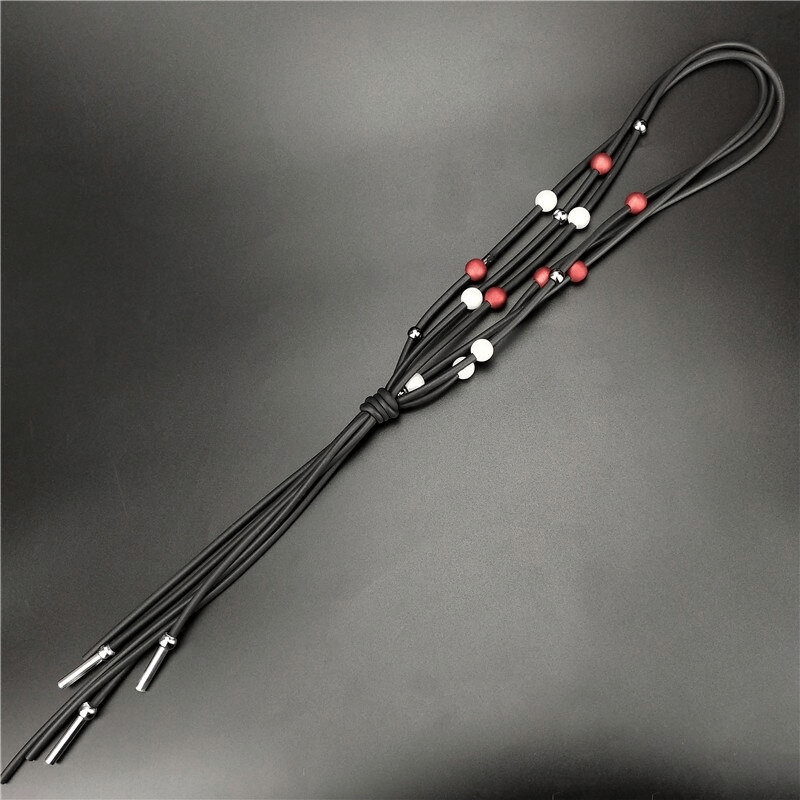 Fashion Red And White Pearls Long Necklace / Women's Luxury Jewelry / Handmade Rubber Accessories