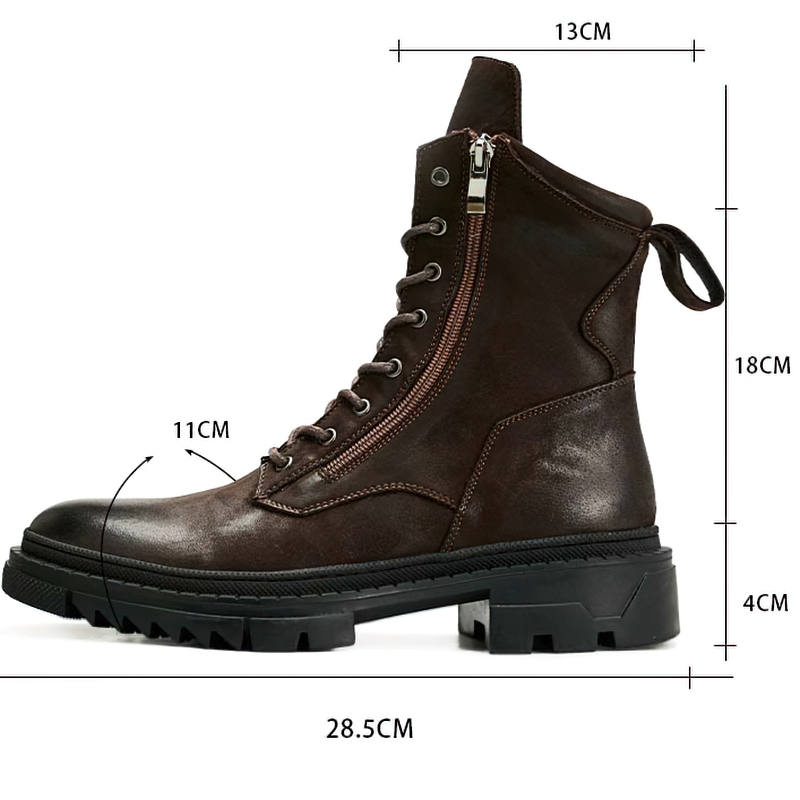 Fashion Retro Boots Of Genuine Leather For Men / Male Stylish Motorcycle Boots