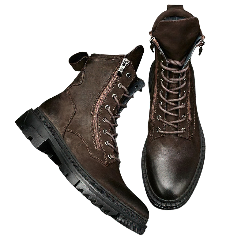 Fashion Retro Boots Of Genuine Leather For Men / Male Stylish Motorcycle Boots