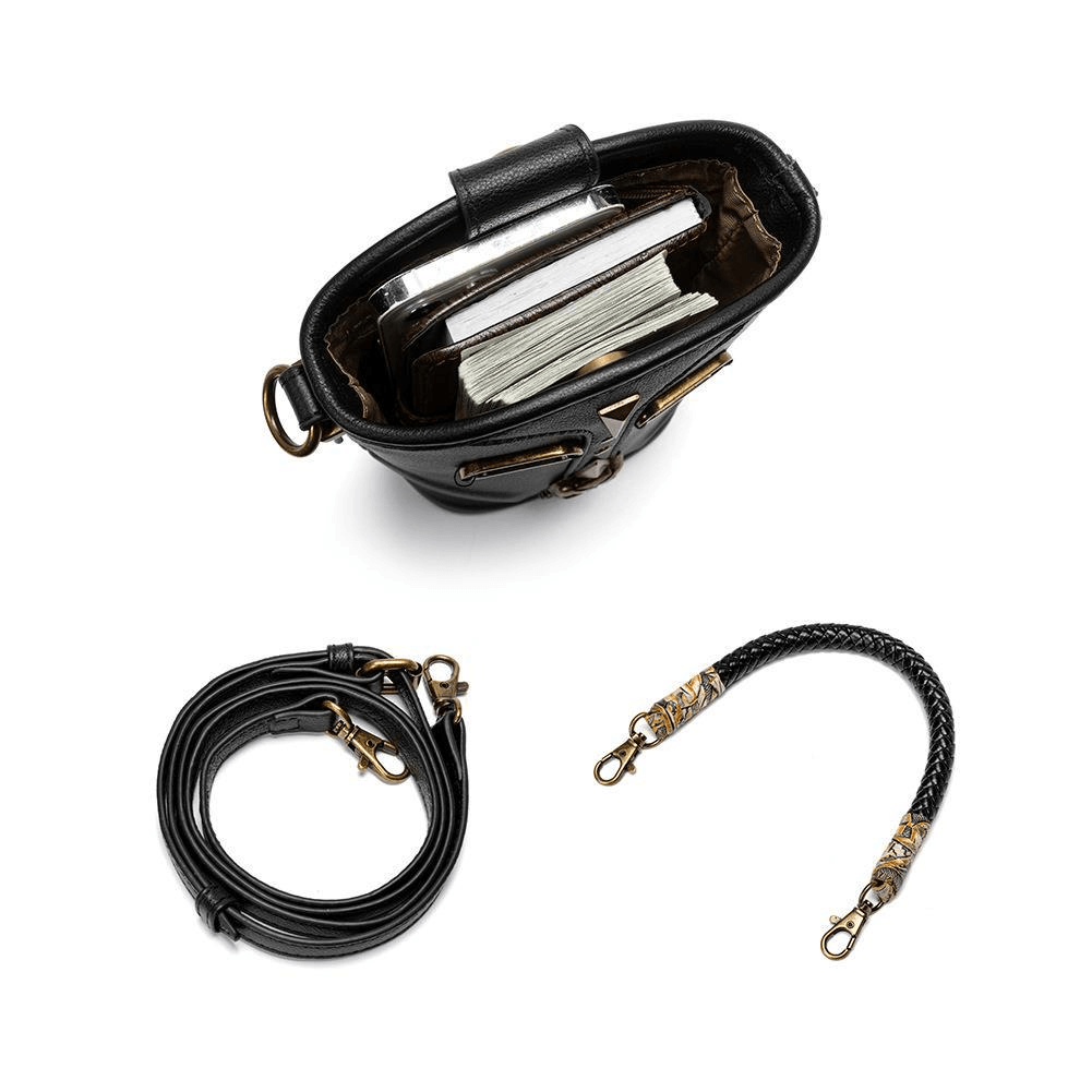 Fashion Rivets Small Shoulder Bag / Steampunk Skull Bucket Bag for Women