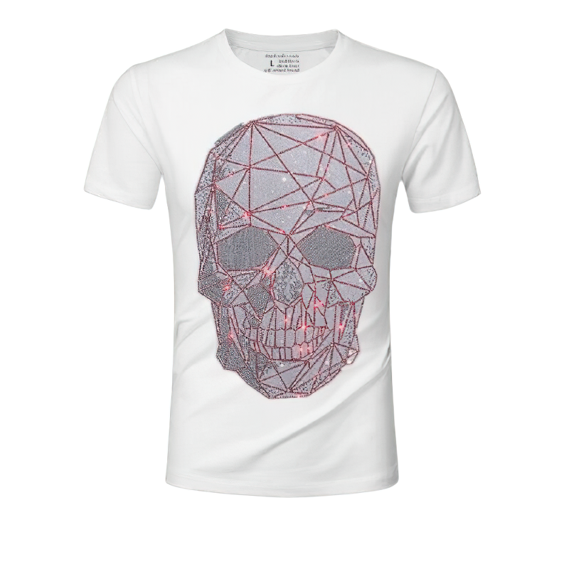 Fashion T-Shirt with Skull of Rhinestones / Casual Slim Tshirts / Alternative style Clothing
