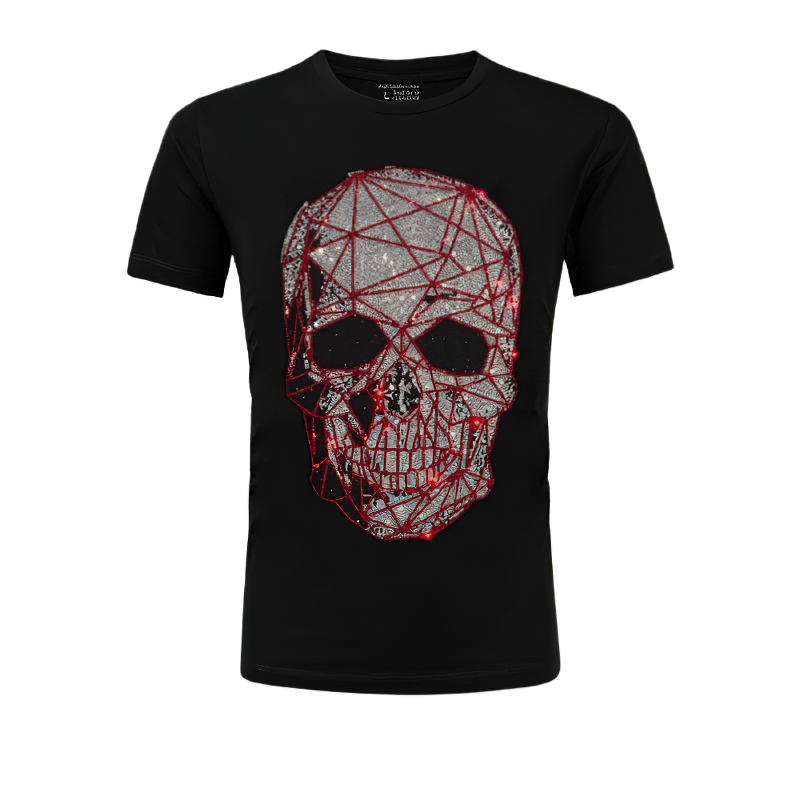 Fashion T-Shirt with Skull of Rhinestones / Casual Slim Tshirts / Alternative style Clothing