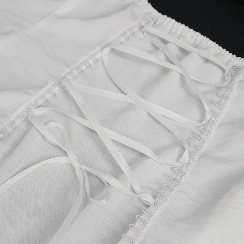 Fashion White Sleeveless Halter Blouse with Lace-up on Back / Sexy Female Shirt