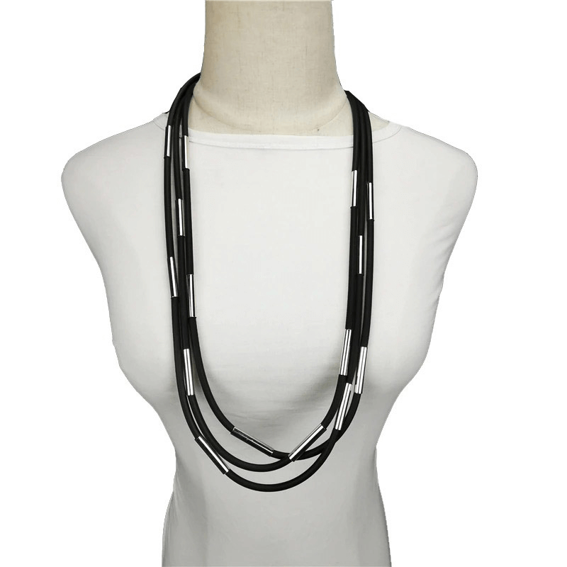 Fashion Women's Rubber Necklace / Handmade Black Accessories in Gothic Style