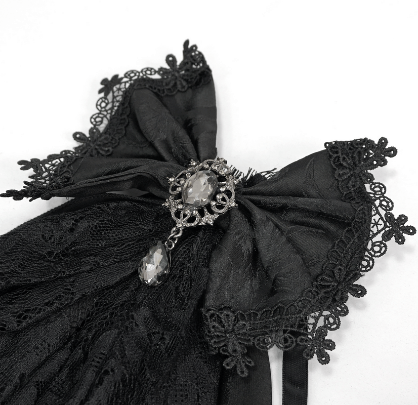 Fashion Women's Black Lace Bow Tie / Steampunk Style Ladies Accessories