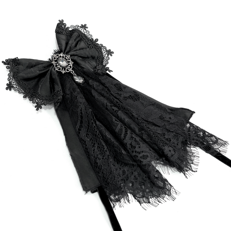 Fashion Women's Black Lace Bow Tie / Steampunk Style Ladies Accessories