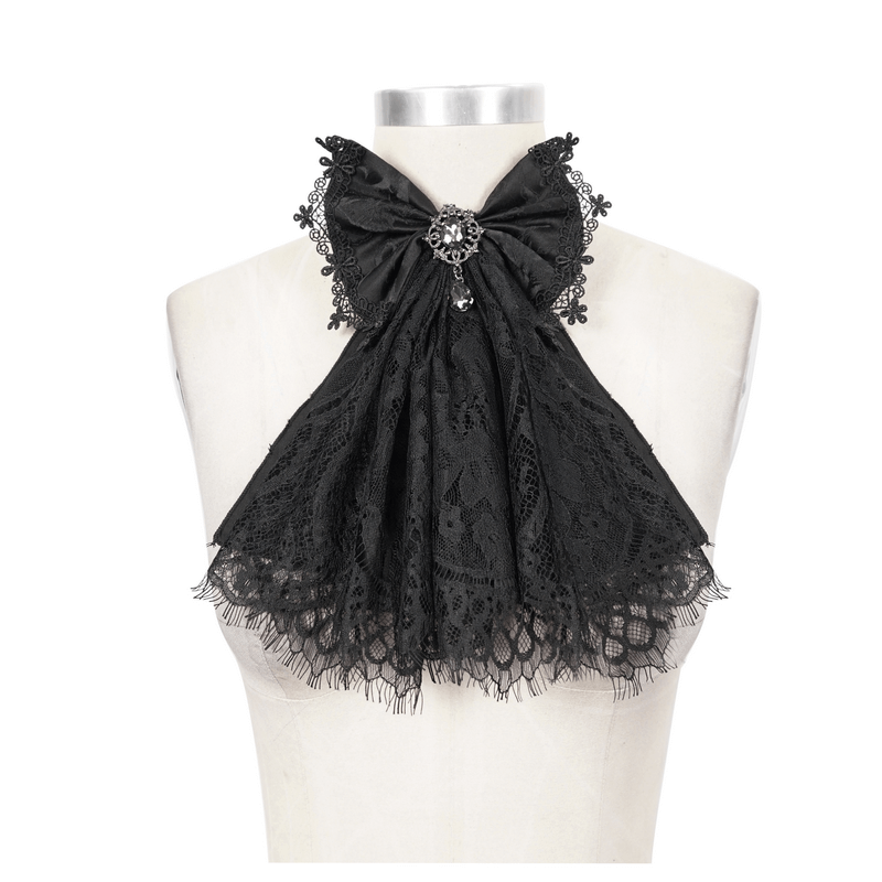Fashion Women's Black Lace Bow Tie / Steampunk Style Ladies Accessories