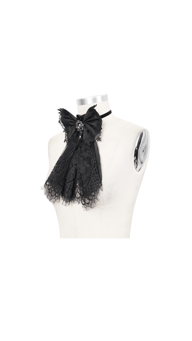 Fashion Women's Black Lace Bow Tie / Steampunk Style Ladies Accessories