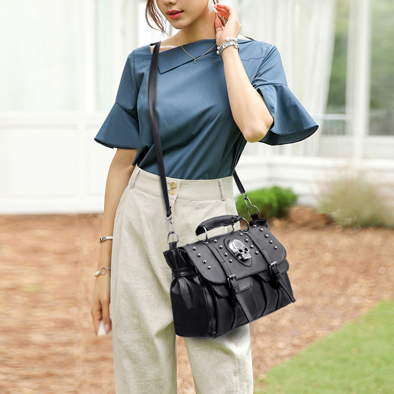 Fashion Women's Large Capacity Handbag / Cool Pu Leather Gothic Shoulder Bag