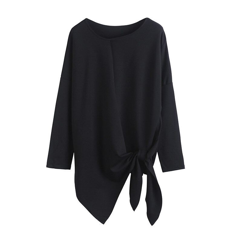 Fashion Women's Irregular Long Sleeve Top / Loose O-Neck Pullover / Alternative Style Clothing