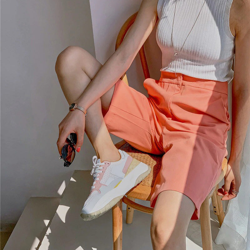 CLEARANCE / Fashion Women's Patchwork Genuine Leather Sneaker