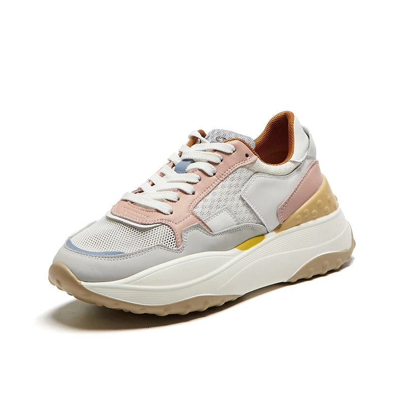 CLEARANCE / Fashion Women's Patchwork Genuine Leather Sneaker