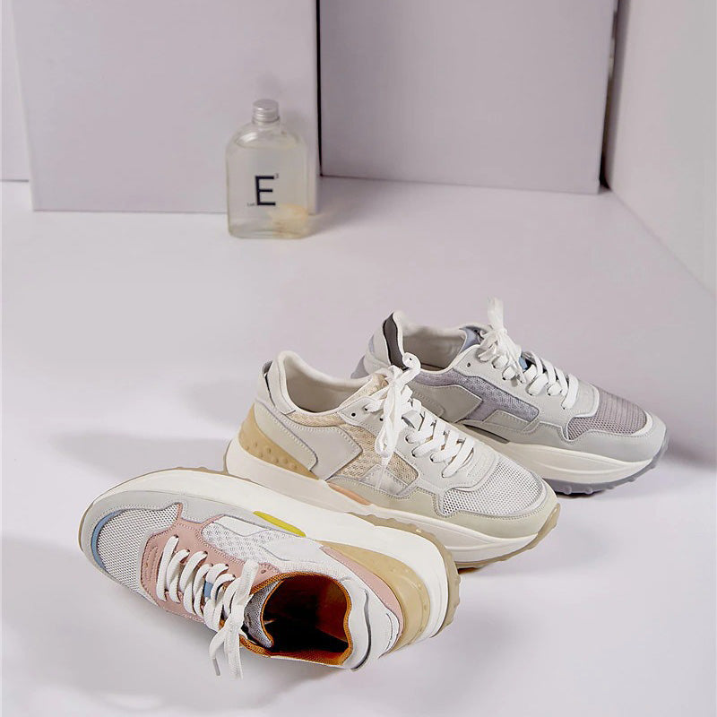 CLEARANCE / Fashion Women's Patchwork Genuine Leather Sneaker