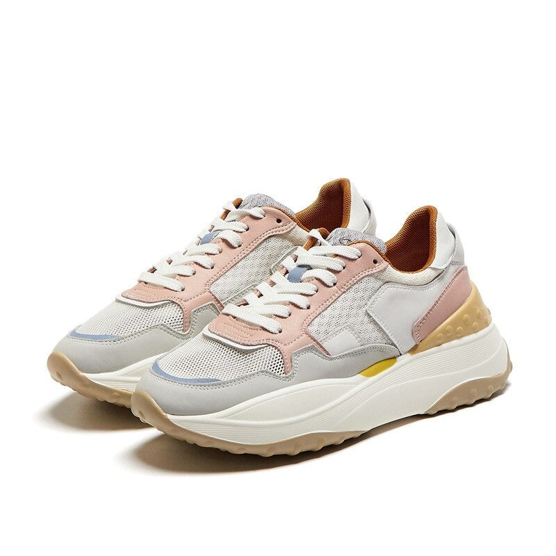 CLEARANCE / Fashion Women's Patchwork Genuine Leather Sneaker