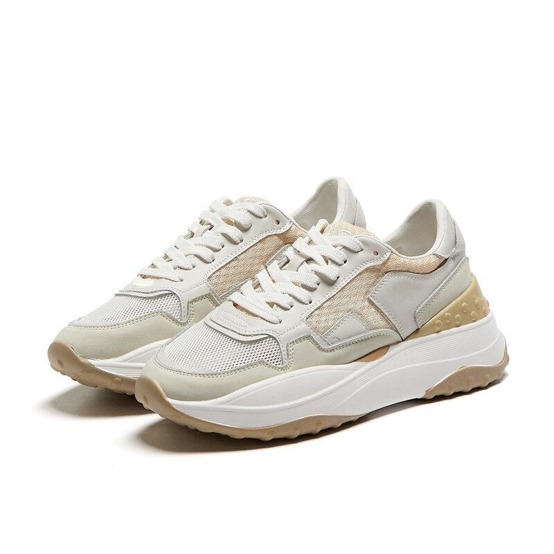 CLEARANCE / Fashion Women's Patchwork Genuine Leather Sneaker