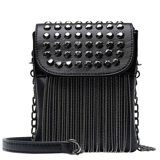 Fashion Women's Shoulder Bag with Decorative Chain / Fringe with Diamonds Women's Bag