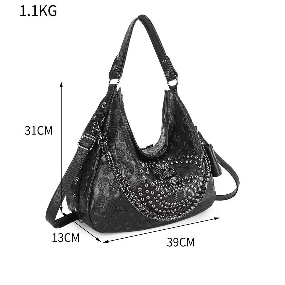 Fashion Women's Single Shoulder Bag with Chains / Gothic Style Handbag