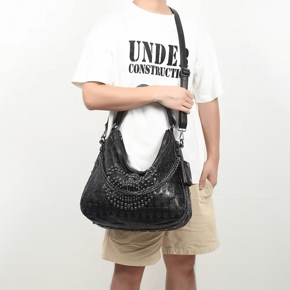 Fashion Women's Single Shoulder Bag with Chains / Gothic Style Handbag