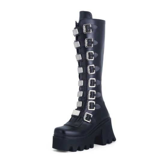 CLEARANCE of Fashion Women's Zipper High Boots with Buckles - US