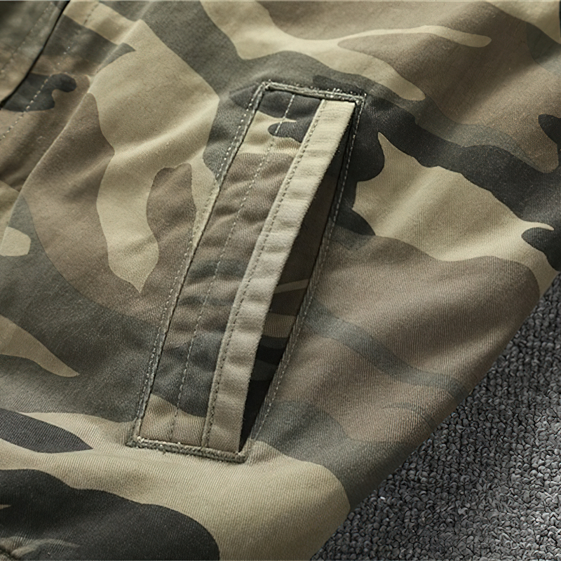 Fashion Zip Up Camo Denim Jacket / Stylish Men's Military Jackets / Alternative Clothing