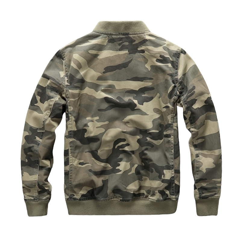 Fashion Zip Up Camo Denim Jacket / Stylish Men's Military Jackets / Alternative Clothing