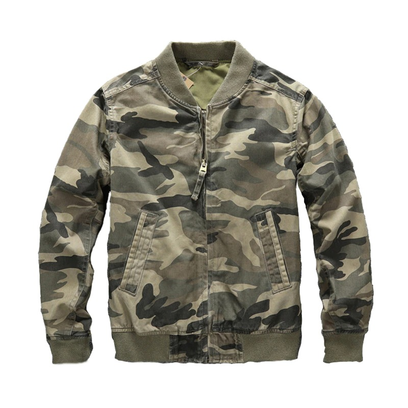 Fashion Zip Up Camo Denim Jacket / Stylish Men's Military Jackets / Alternative Clothing
