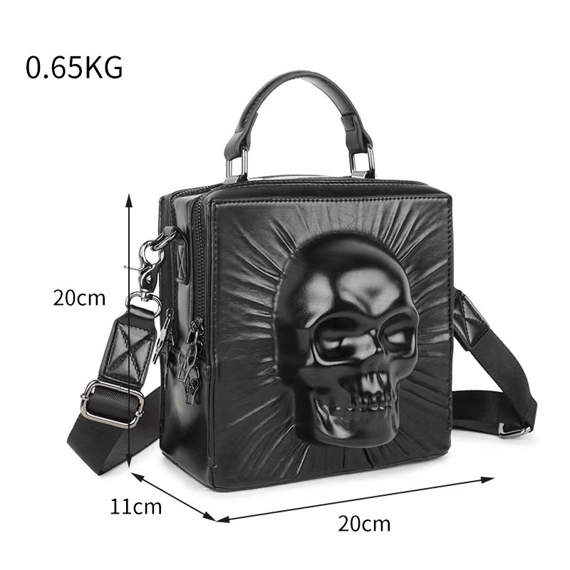 Fashionable 3D Skull Shape Box Handbag / Unique Style Shoulder Messenger Bag