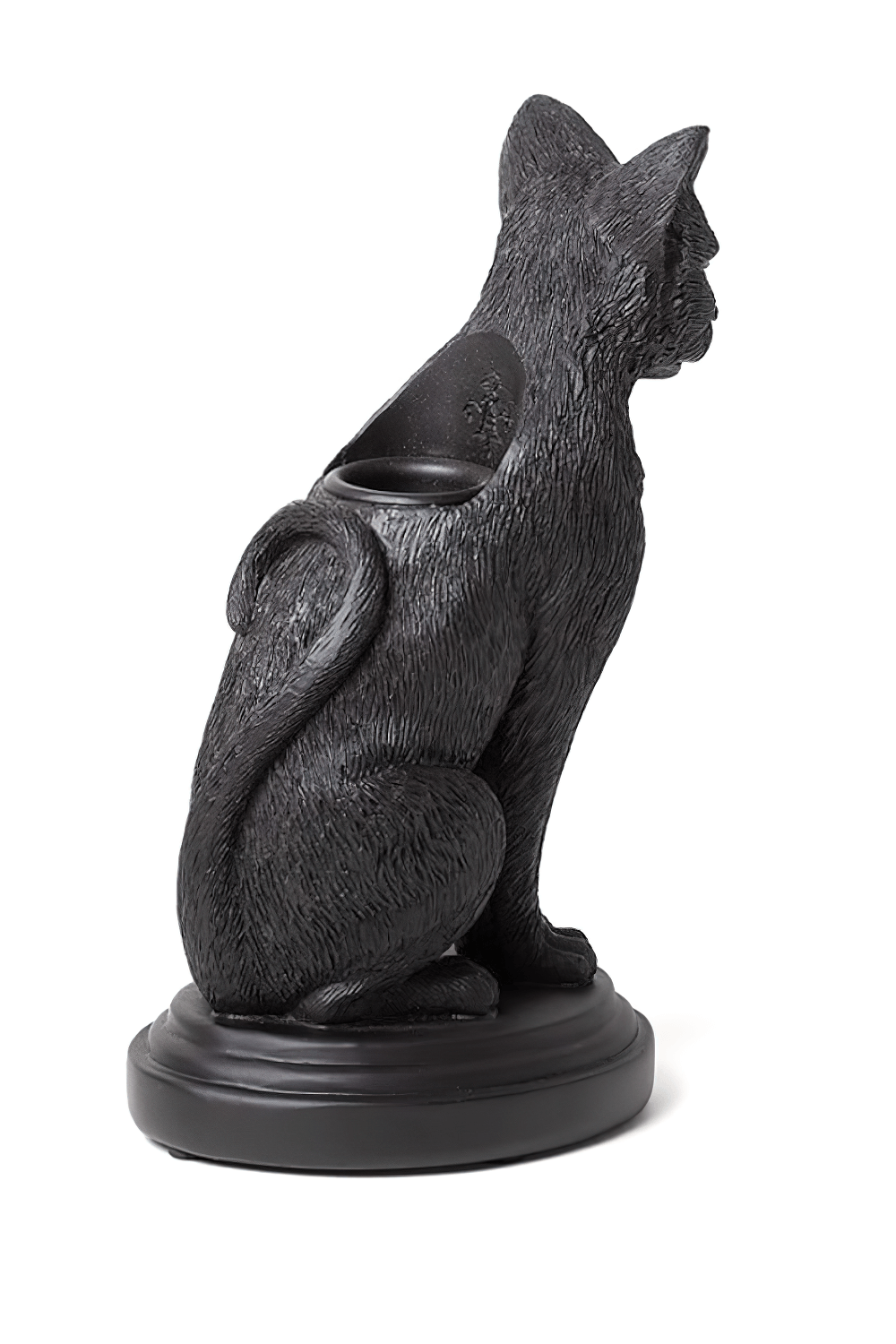 Faust's Familiar Black Cat Candlestick Holder for Altar