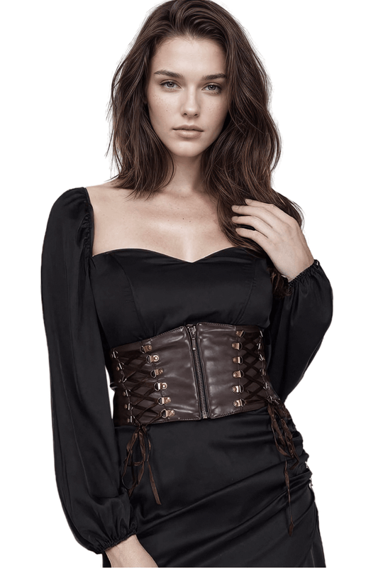Faux Leather Bessy Corset Belt for Improved Posture