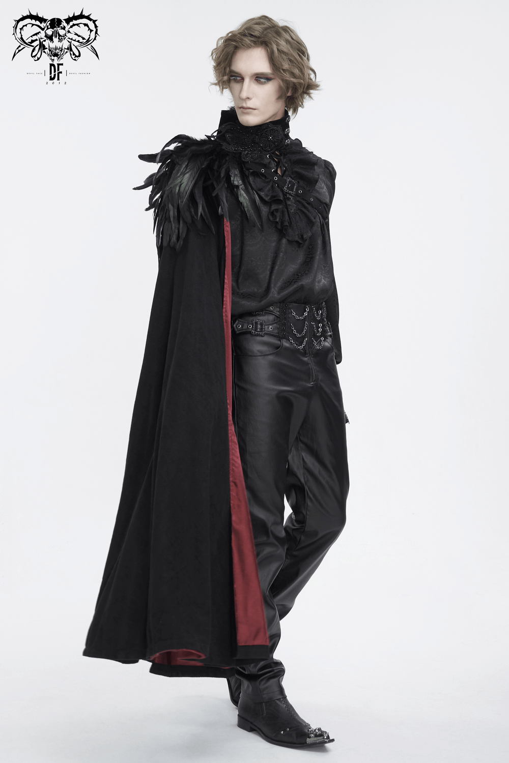 Feathered Black Asymmetric Cape for Evening Glam