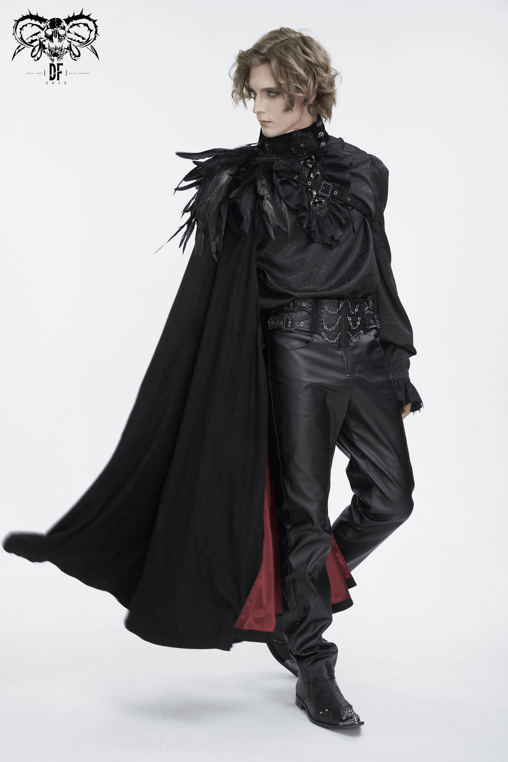 Feathered Black Asymmetric Cape for Evening Glam