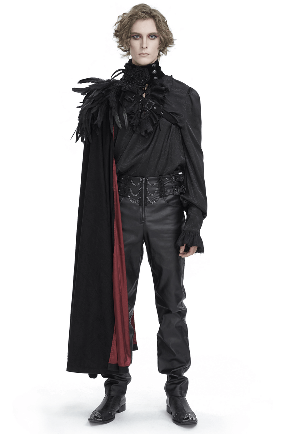 Feathered Black Asymmetric Cape for Evening Glam