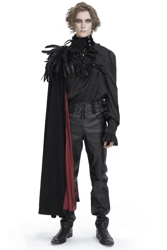 Feathered Black Asymmetric Cape for Evening Glam