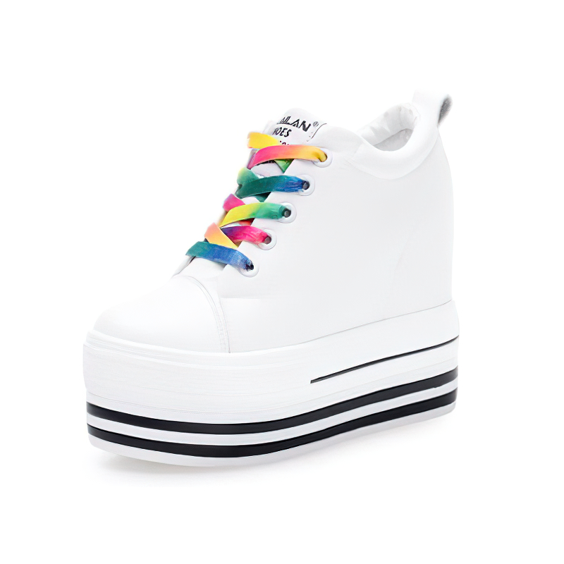 Female Canvas Platform Sneakers / Alternative Lace-up Women's Shoes