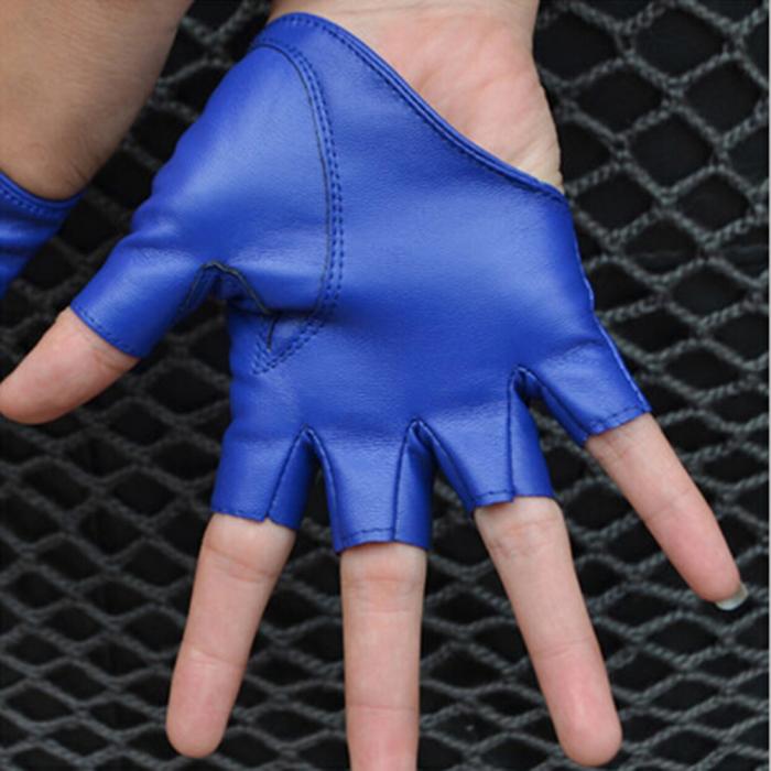 Female Gloves Alternative Fashion Women / PU Leather Biker Chick Fingerless punk Rock Metal