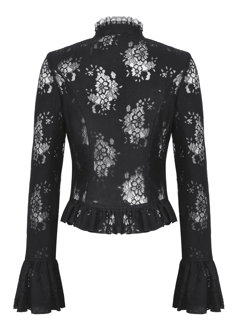Female Gothic Lace Blouse with Cross and Cutouts