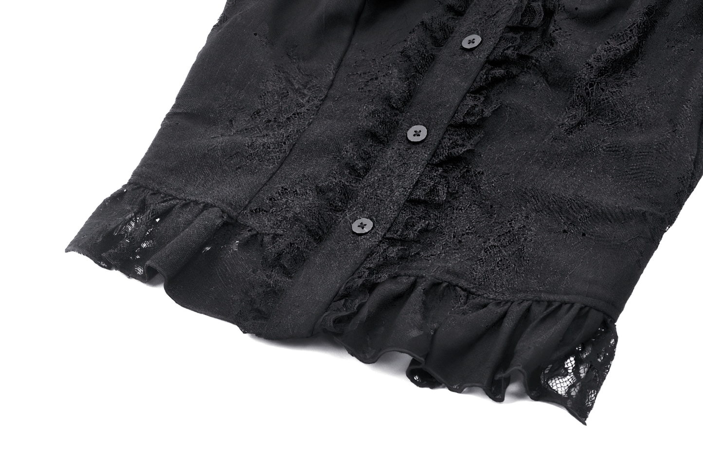 Female Gothic Lace Blouse with Cross and Cutouts