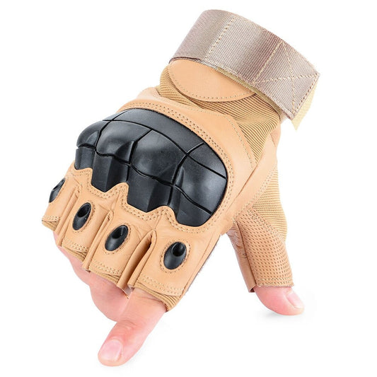 Fingerless Tactical Gloves in Military Style / Airsoft Combat PU Leather Touch Screen Gloves