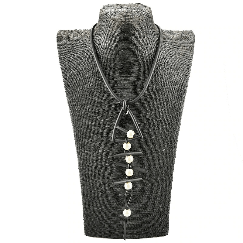 Fish Bone Pendant Necklaces / Gothic Women's Long Necklace / Handmade Rubber Accessories