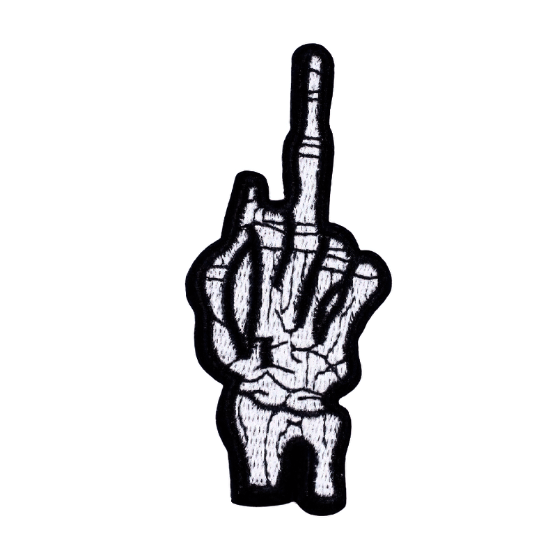 "Flip Off" Bone Hand Patch For Clothes / Gothic Unisex Accessory / Alternative Fashion