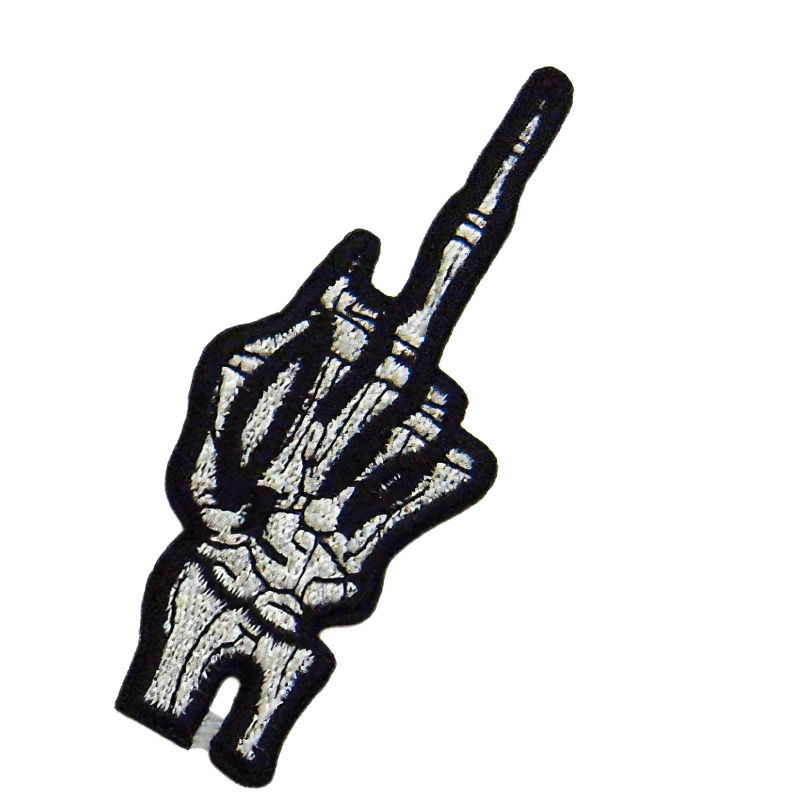 "Flip Off" Bone Hand Patch For Clothes / Gothic Unisex Accessory / Alternative Fashion