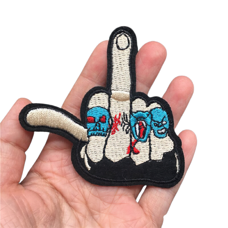 Flip Off Hand Patch For Clothing / Unisex Gothic Accessory / Alternative Fashion