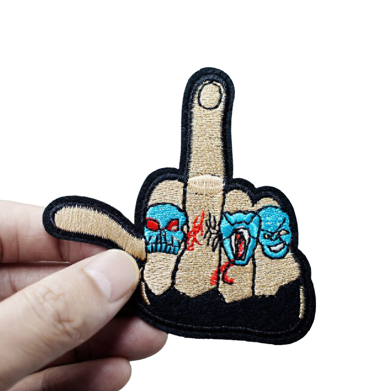 Flip Off Hand Patch For Clothing / Unisex Gothic Accessory / Alternative Fashion