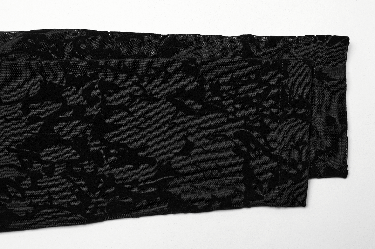 Floral Flocked Mesh Long Sleeve Top for Chic Style