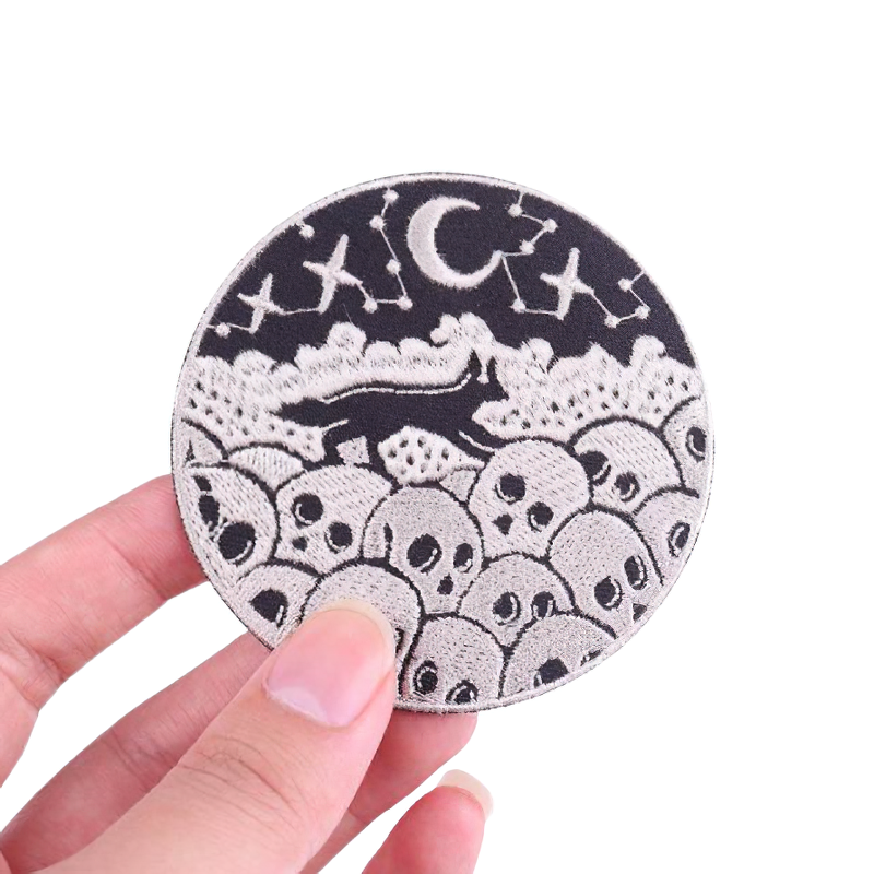 Fox On The Skulls Patch / Embroidery For Clothing / Rock Style Fashion